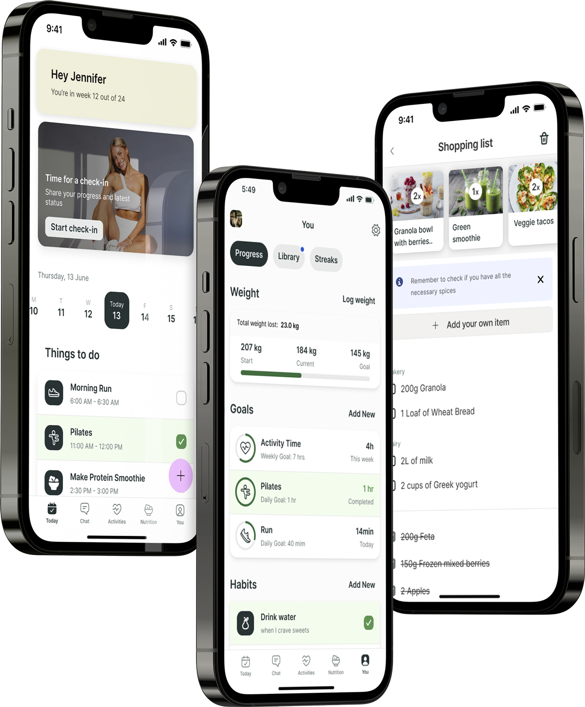 Une maquette graphique de l'application d'entraînement, démontrant les fonctionnalités.